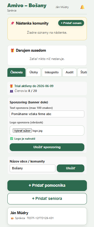 Amivo aplikácia – pohľad seniora